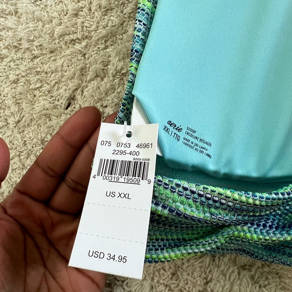 Green and Blue Aerie Swimsuit Top - Picture 3 of 3